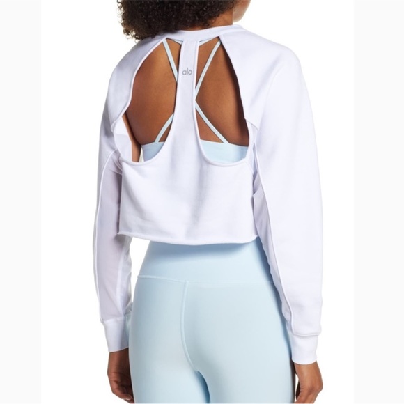 Alo transcend cutout crop pullover clearance